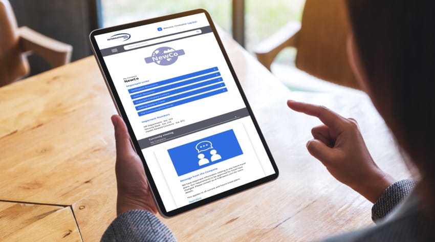 Man looking at the subscriber portal on a tablet