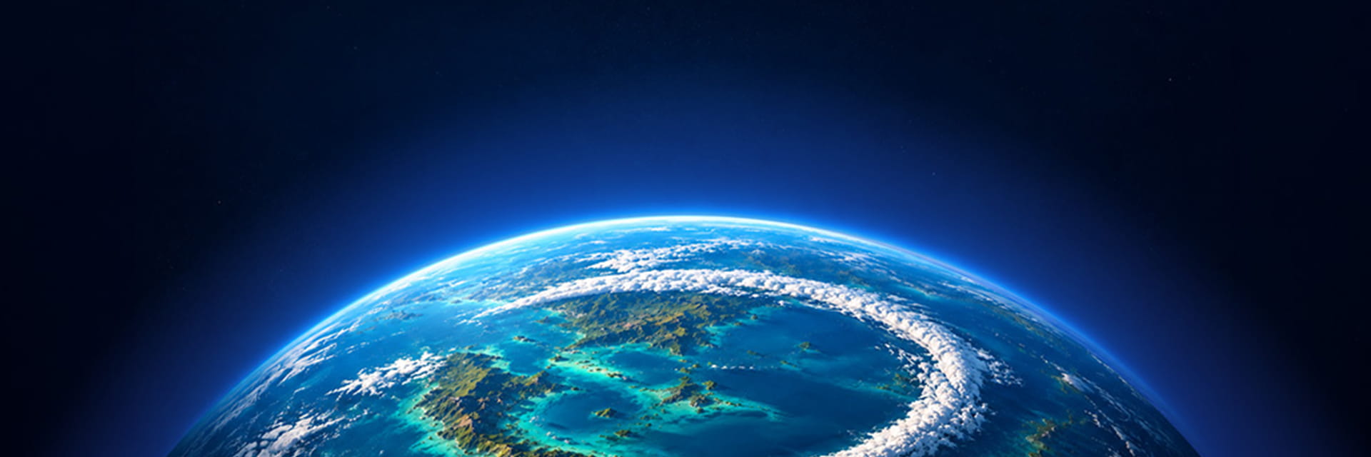 earth seen from space, altered to include swoosh from international sos logo