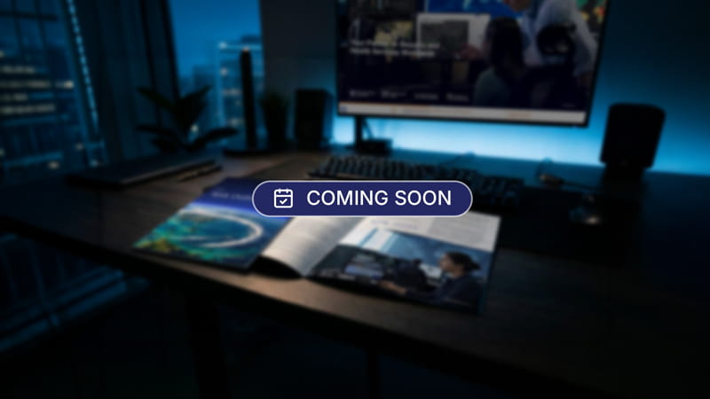 Blurred preview of the International SOS Risk Outlook 2027 report, with "Report Coming soon" written inside a see-through pill shape